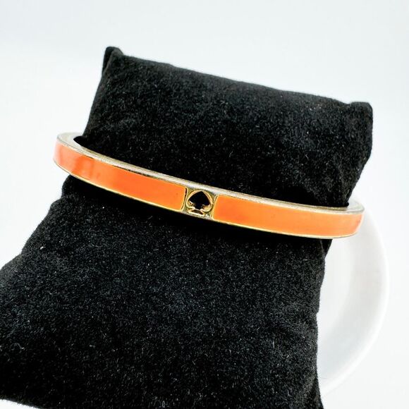 Vintage Kate Spade Orange Enamel Bangle Preppy Chic Timeless - Picture 2 of 9